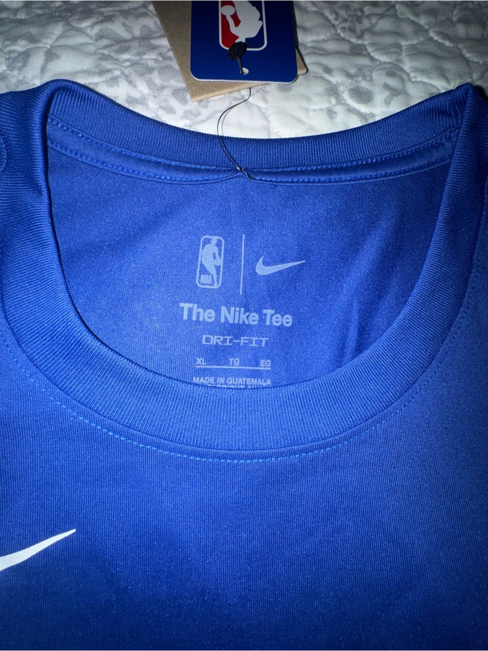 Nike New York Knicks Team Issue Pregame Warmup L/S Shirt (Blue) Mens Size XL - Picture 5 of 10